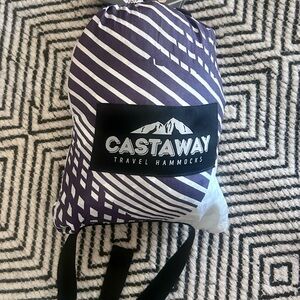 Castaway Navy, White and Red Travel Hammock